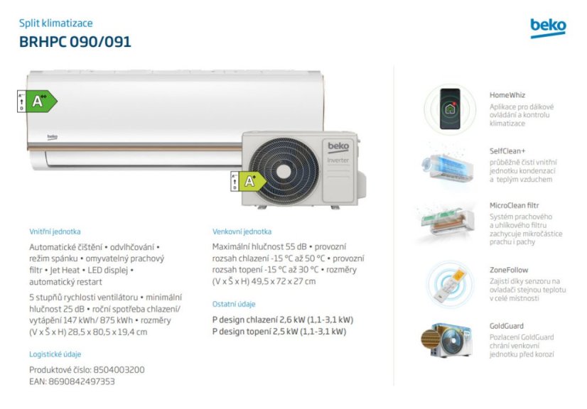BEKO SET RUSTIKA 2,5 kwh BRHPC 90/91