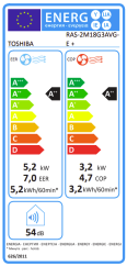 TOSHIBA SET SEIYA 3,3kW RAS-B13E2KVG-E- vnitřní/RAS-13B2AVG-E - venkovní KJ